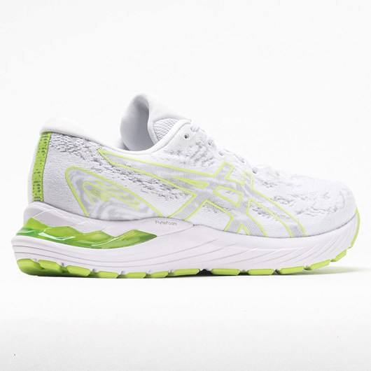 Orthofeet ASICS GEL-Cumulus 23 Women's Running Shoes White / Lime Green | EX9453106