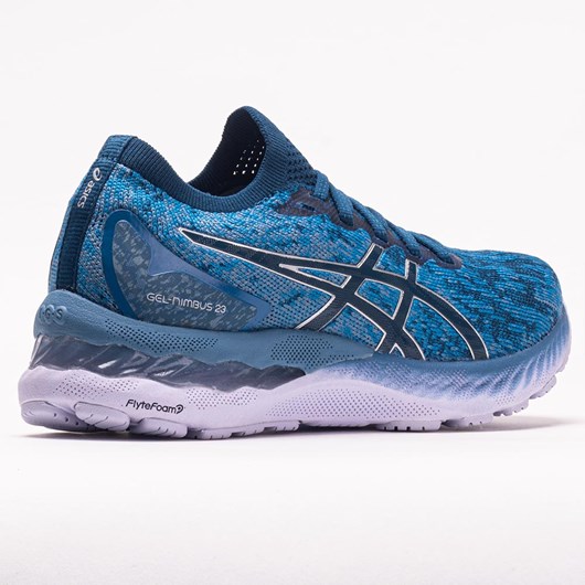 Orthofeet ASICS GEL-Nimbus 23 Knit Women's Running Shoes Gray Floss / Mako Blue | OC7405813