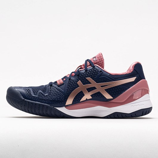 Orthofeet ASICS GEL-Resolution 8 Women's Tennis Shoes Peacoat / Rose Gold | UX5749623