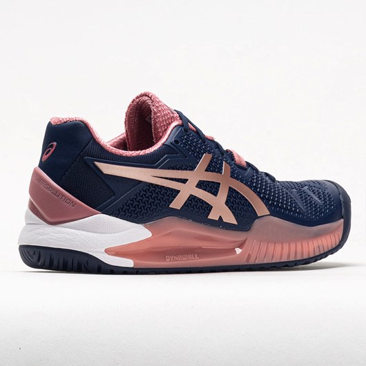 Orthofeet ASICS GEL-Resolution 8 Women's Tennis Shoes Peacoat / Rose Gold | UX5749623