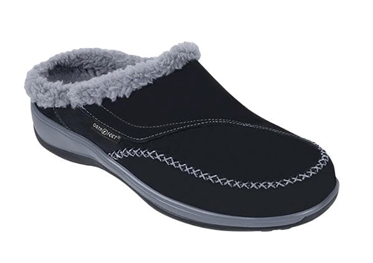 Orthofeet Arch Support House Women\'s Slippers Black | AF2547806