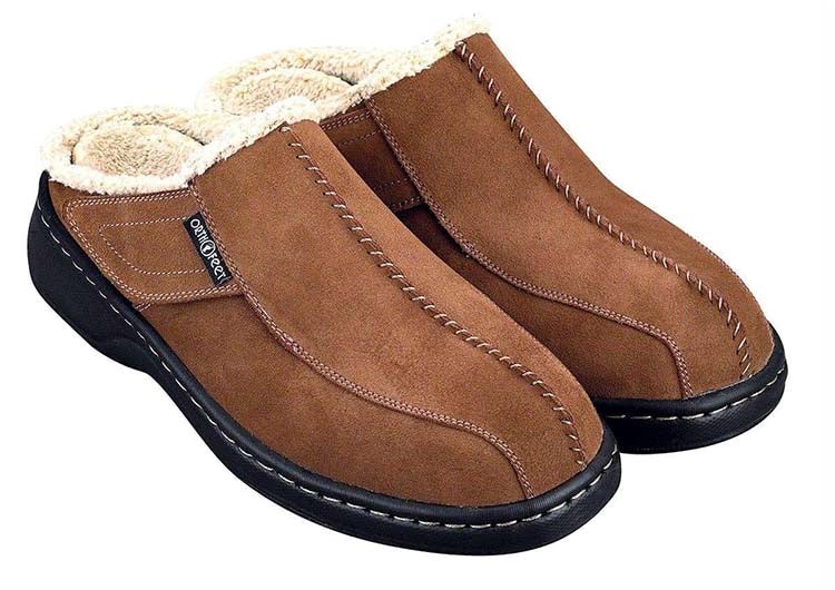 Orthofeet Arch Support Men's Slippers Brown | KM0521634