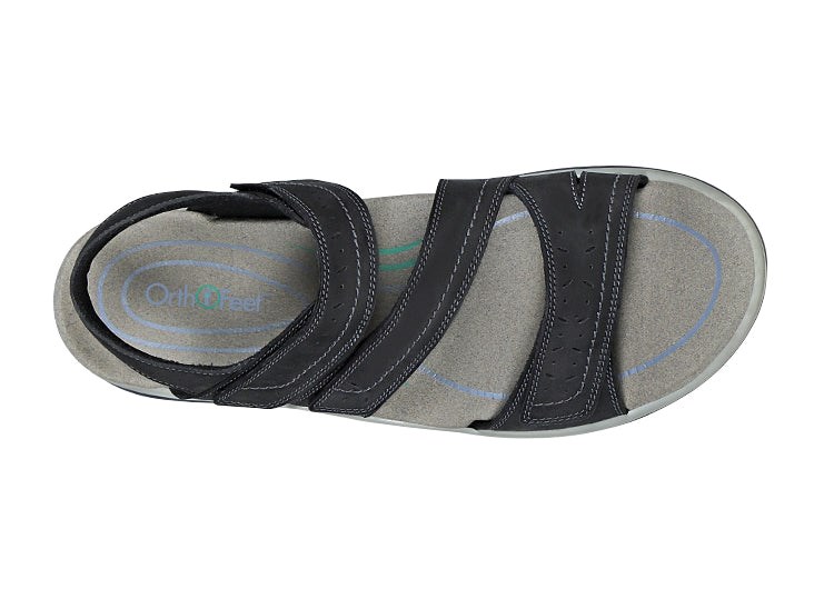 Orthofeet Arch Support Orthotic Women's Sandals Black | IT0918435