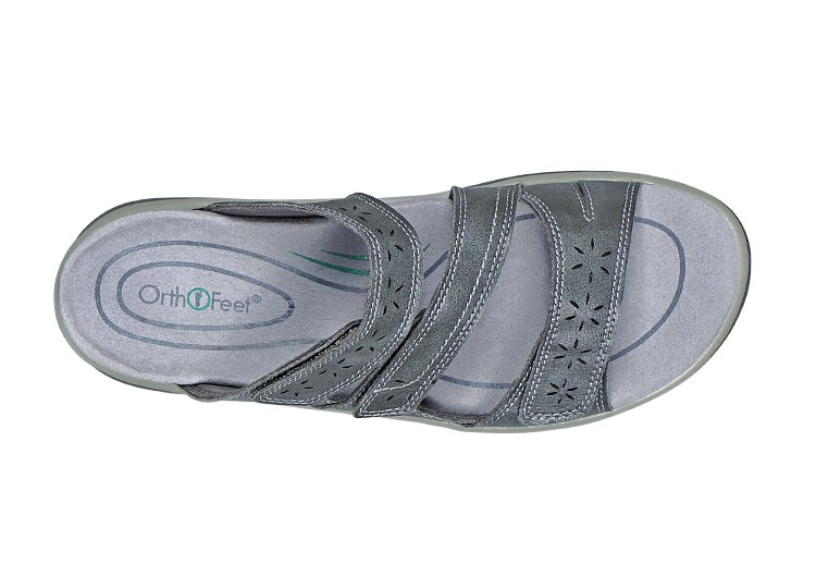 Orthofeet Arch Support Slide Orthotic Women's Sandals Gray | LG7845096