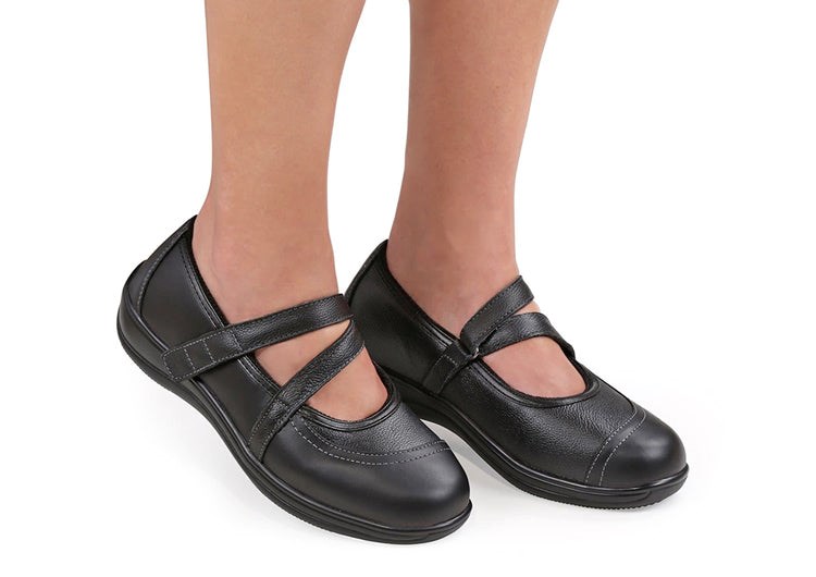 Orthofeet Arch Support Women's Dress Shoes Black | LN5840629