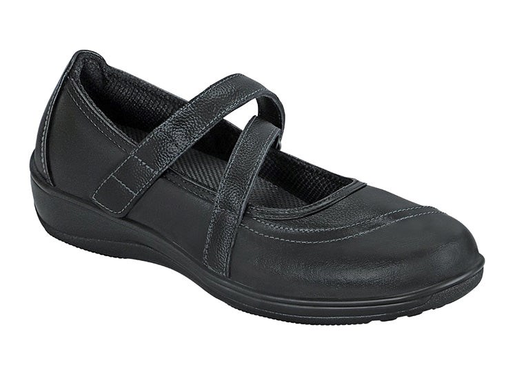 Orthofeet Arch Support Women\'s Mary Jane Shoes Black | TM9670142