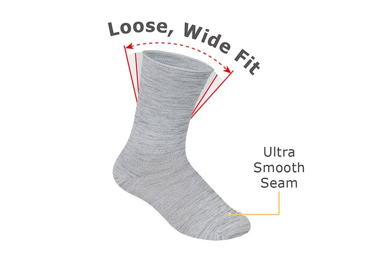 Orthofeet Bamboo Diabetic Crew Unisex Socks Light Gray | HA2619570