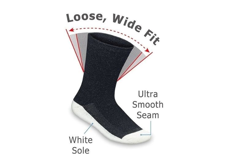 Orthofeet Bamboo Diabetic Crew Unisex Socks Black | VG9532860