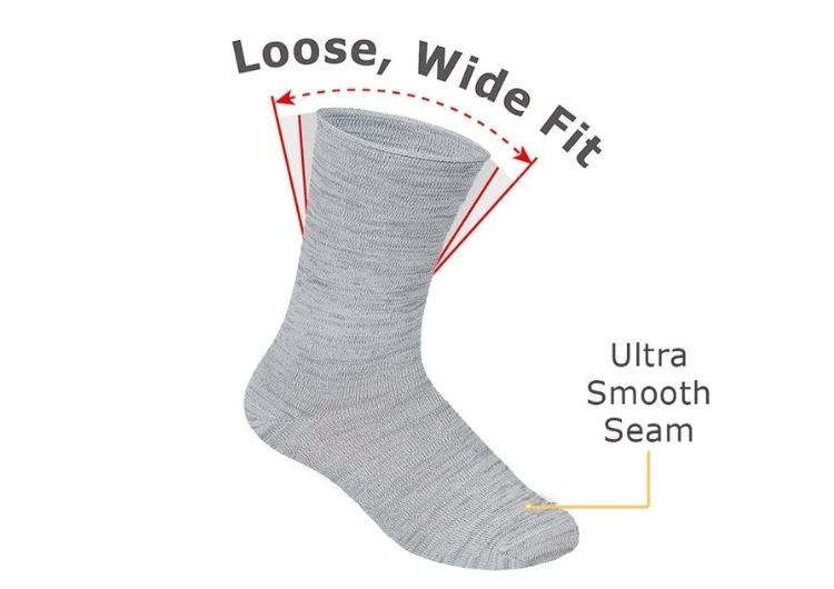 Orthofeet Bamboo Non Binding Crew Wide BioSoft Unisex Socks Gray | MN3541697