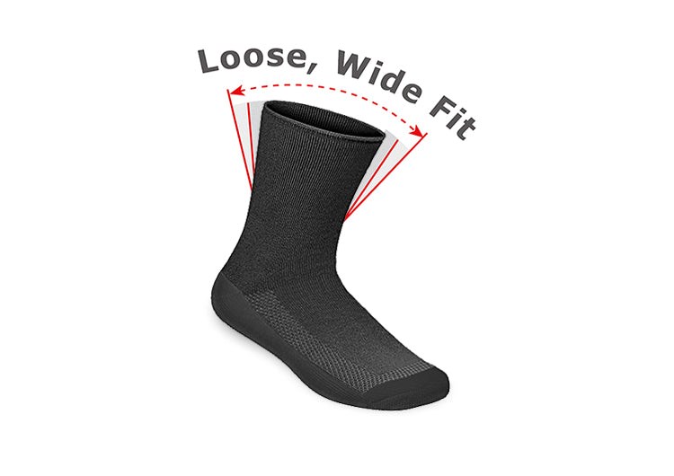 Orthofeet Bamboo Non Binding Crew Wide BioSoft Unisex Socks Charcoal | ZW2936175