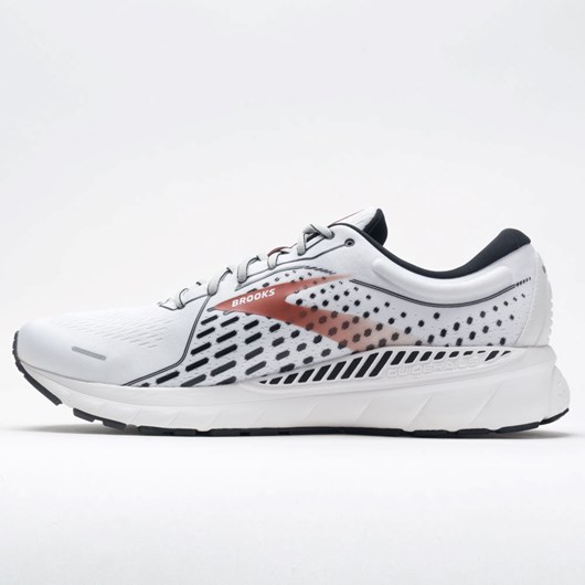 Orthofeet Brooks Adrenaline GTS 21 Men's Running Shoes White / Black / Orange | FZ7150642