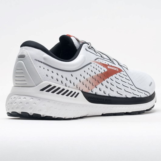 Orthofeet Brooks Adrenaline GTS 21 Men's Running Shoes White / Black / Orange | FZ7150642