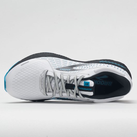 Orthofeet Brooks Adrenaline GTS 21 Men's Running Shoes White / Grey / Atomic Blue | KE9861435