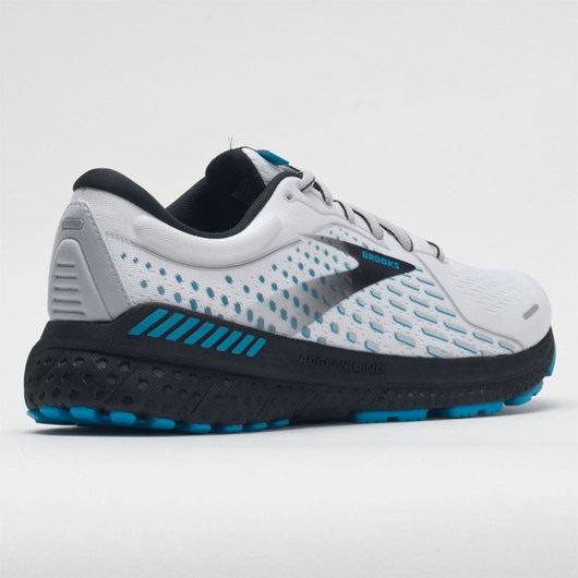 Orthofeet Brooks Adrenaline GTS 21 Men's Running Shoes White / Grey / Atomic Blue | KE9861435