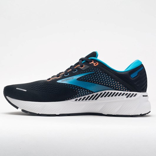 Orthofeet Brooks Adrenaline GTS 22 Men's Running Shoes Black / Blue / Orange | EB5037692