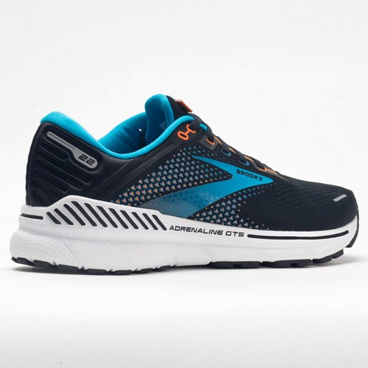 Orthofeet Brooks Adrenaline GTS 22 Men's Running Shoes Black / Blue / Orange | EB5037692