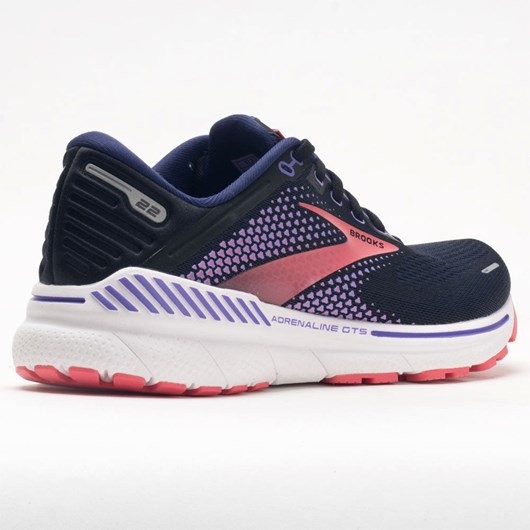 Orthofeet Brooks Adrenaline GTS 22 Women's Running Shoes Black / Purple / Coral | UY1279480