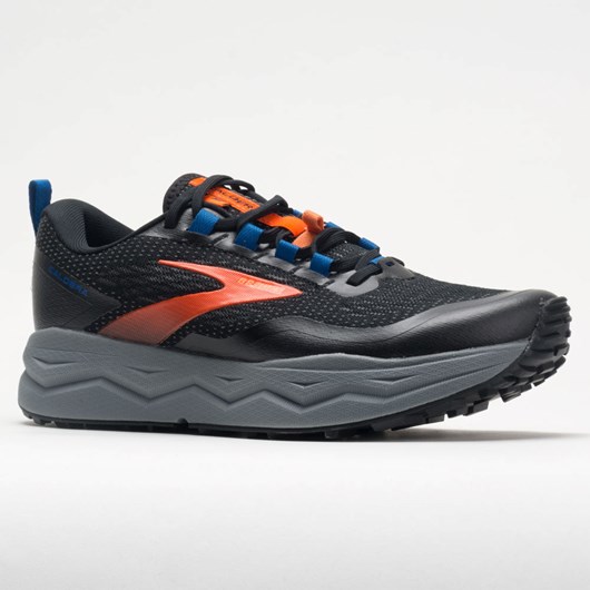 Orthofeet Brooks Caldera 5 Men's Trail Running Shoes Black / Orange / Blue | FP0312897