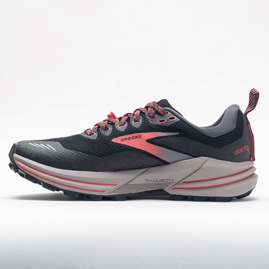 Orthofeet Brooks Cascadia 16 GTX Women's Trail Running Shoes Black / Blackened Pearl / Coral | BF0385294