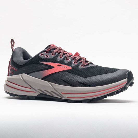 Orthofeet Brooks Cascadia 16 GTX Women's Trail Running Shoes Black / Blackened Pearl / Coral | BF0385294