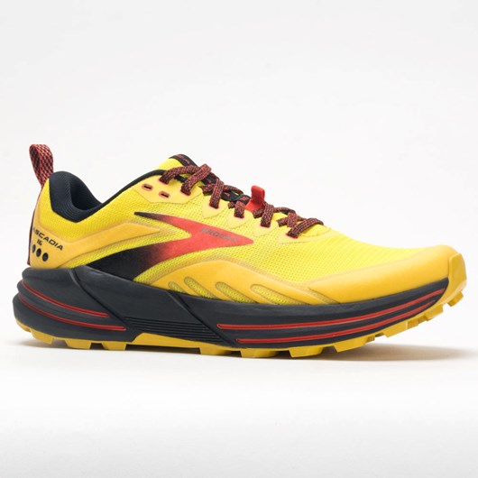 Orthofeet Brooks Cascadia 16 Men's Trail Running Shoes Yellow / Black / Grenadine | BX3098417