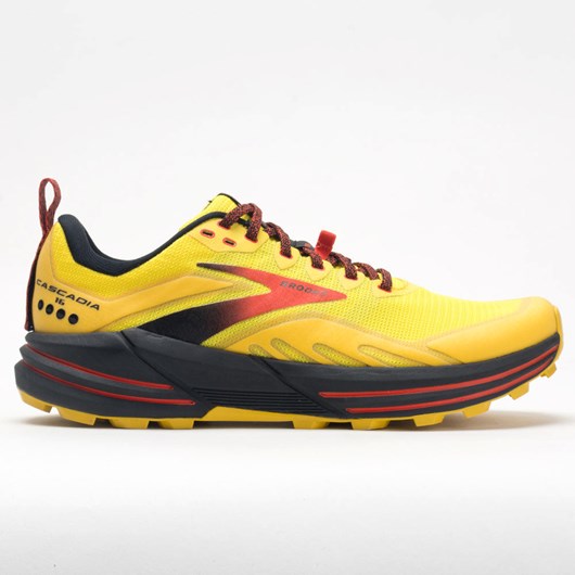 Orthofeet Brooks Cascadia 16 Men\'s Trail Running Shoes Yellow / Black / Grenadine | BX3098417