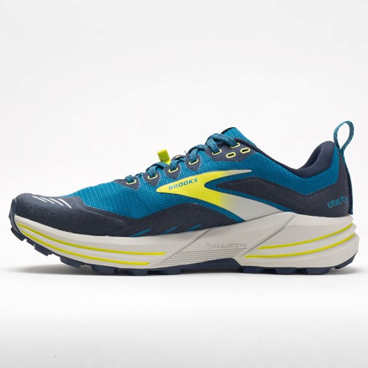 Orthofeet Brooks Cascadia 16 Men's Trail Running Shoes Mykonos Blue / Peacoat / Lime | PD5974823