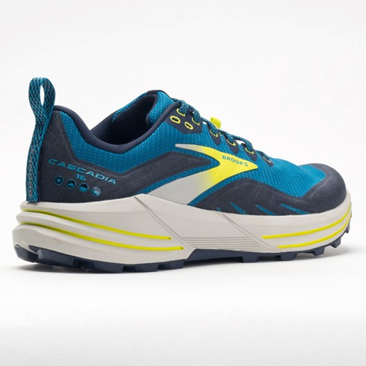 Orthofeet Brooks Cascadia 16 Men's Trail Running Shoes Mykonos Blue / Peacoat / Lime | PD5974823