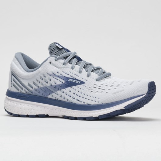 Orthofeet Brooks Ghost 13 Men's Running Shoes White / Gray / Deep Cobalt | UV1357428