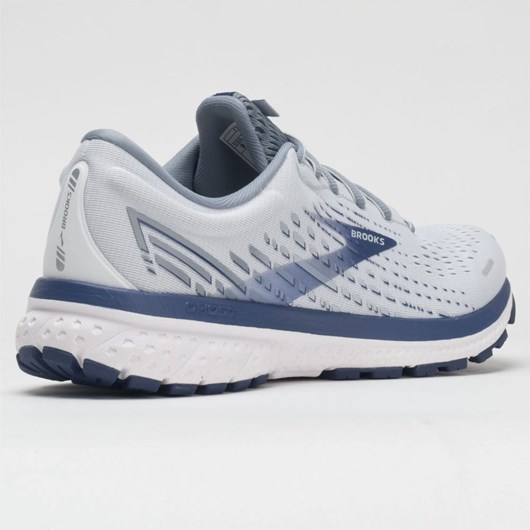 Orthofeet Brooks Ghost 13 Men's Running Shoes White / Gray / Deep Cobalt | UV1357428