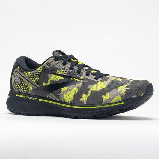 Orthofeet Brooks Ghost 14 Men's Running Shoes Camo Collection Olive / Lime Punch / Black | LQ1829765