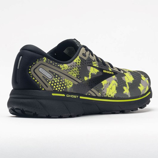 Orthofeet Brooks Ghost 14 Men's Running Shoes Camo Collection Olive / Lime Punch / Black | LQ1829765