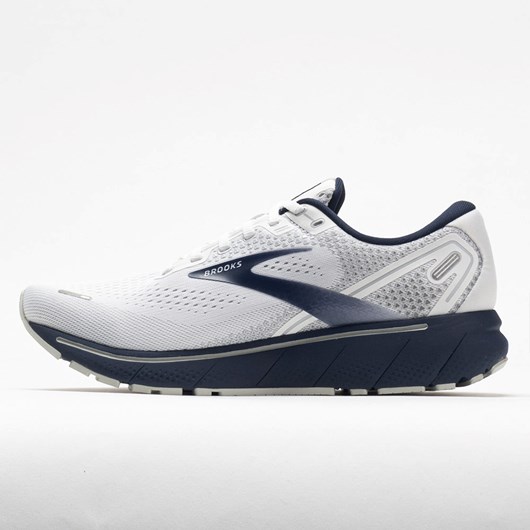 Orthofeet Brooks Ghost 14 Men's Running Shoes White / Gray / Navy | TN8034765