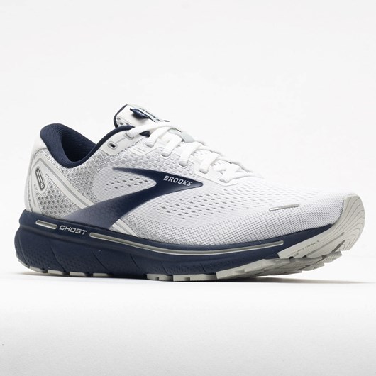 Orthofeet Brooks Ghost 14 Men's Running Shoes White / Gray / Navy | TN8034765