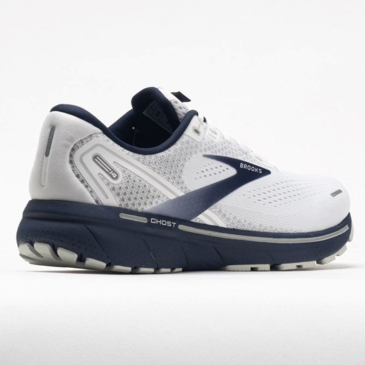 Orthofeet Brooks Ghost 14 Men's Running Shoes White / Gray / Navy | TN8034765