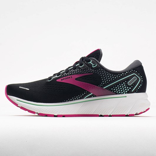 Orthofeet Brooks Ghost 14 Women's Running Shoes Black / Pink / Yucca | QC2476893