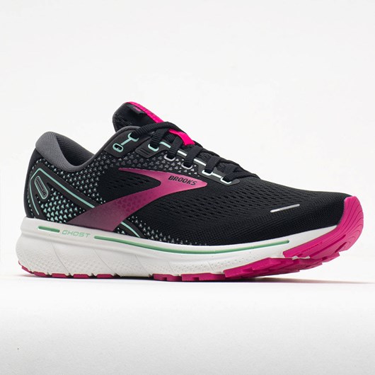 Orthofeet Brooks Ghost 14 Women's Running Shoes Black / Pink / Yucca | QC2476893