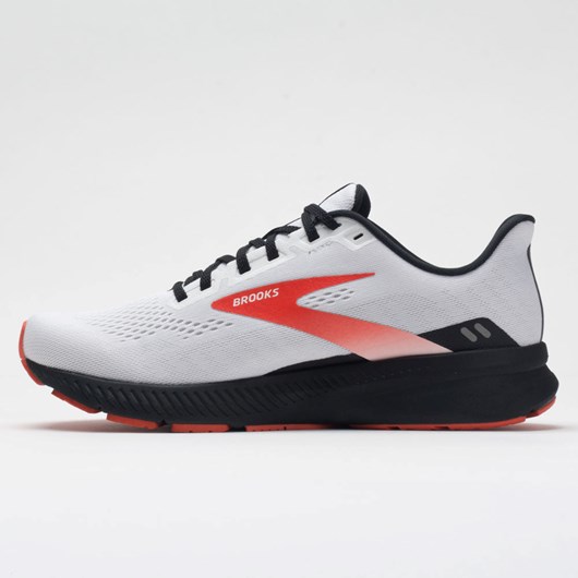 Orthofeet Brooks Launch 8 Men's Running Shoes White / Black / Red Clay | IL5389472