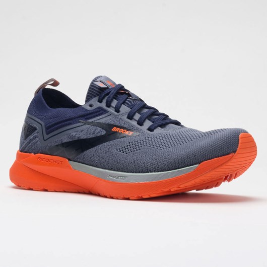 Orthofeet Brooks Ricochet 3 Men's Running Shoes Navy / Gray / Scarlet | AV7431859