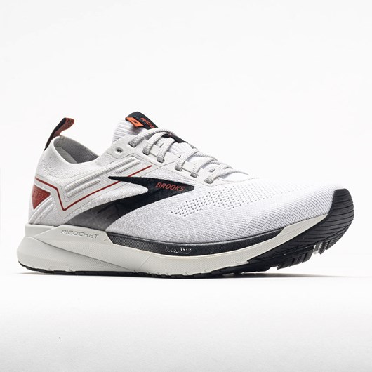 Orthofeet Brooks Ricochet 3 Men's Running Shoes White / Gray / Cinnabar | NX1092674