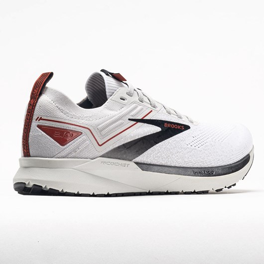 Orthofeet Brooks Ricochet 3 Men's Running Shoes White / Gray / Cinnabar | NX1092674