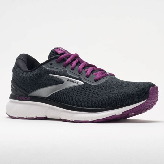 Orthofeet Brooks Trace Women's Running Shoes Ebony / Black / Wood Violet | WT3047521