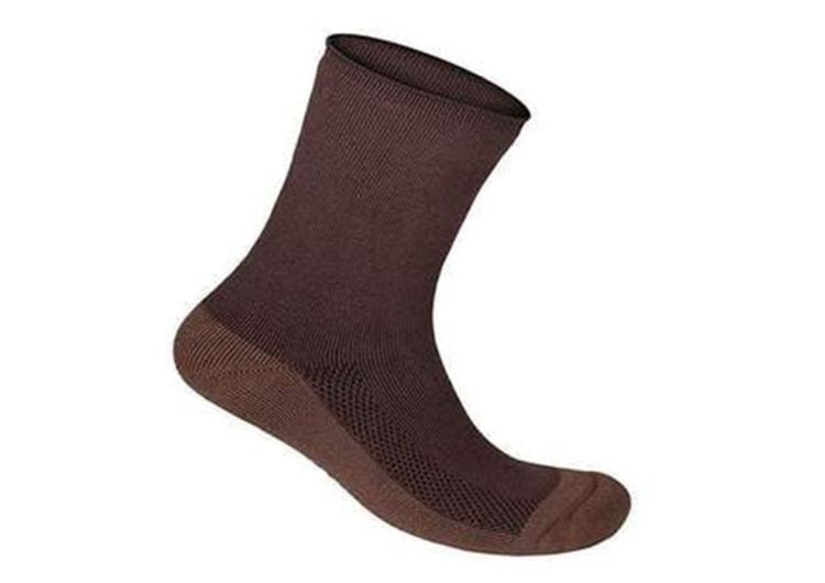 Orthofeet Casual Dress Crew Bamboo Diabetic  Unisex Socks Dark Brown | YZ8742510