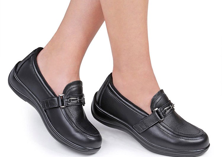 Orthofeet Chelsea Orthotic Slip On Women's Dress Shoes Black | PU0724138