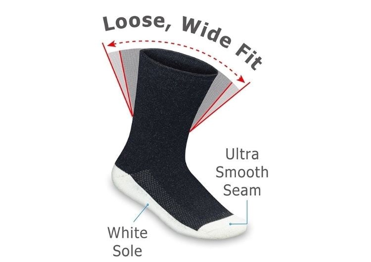 Orthofeet Diabetic Bamboo Crew Unisex Socks Black | QG9415637