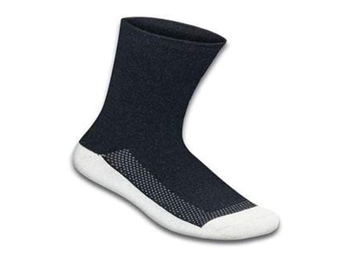 Orthofeet Diabetic Bamboo Crew Unisex Socks Black | QG9415637