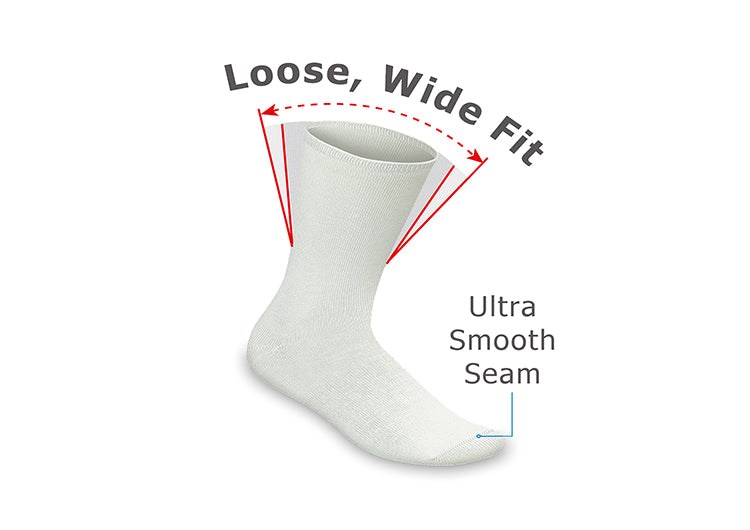 Orthofeet Diabetic Bamboo White Crew Unisex Socks White | ND7360154