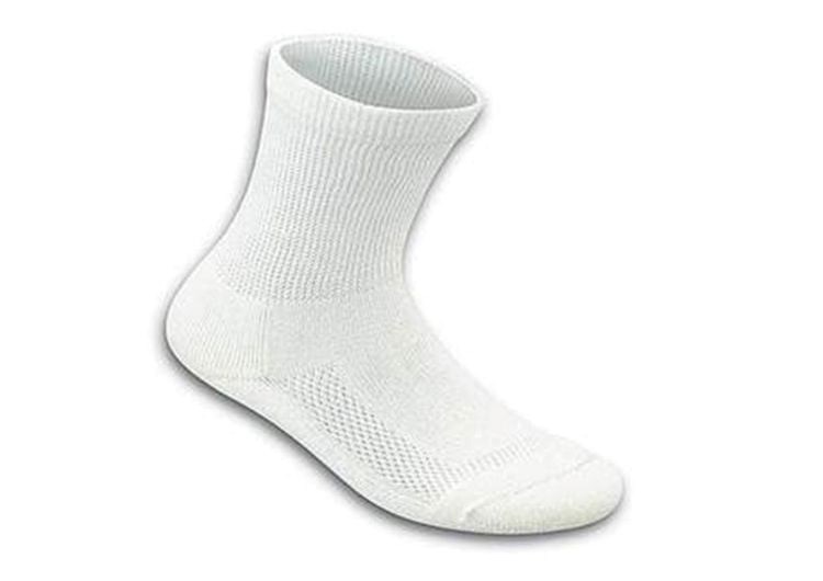 Orthofeet Diabetic Bamboo White Crew Unisex Socks White | ND7360154