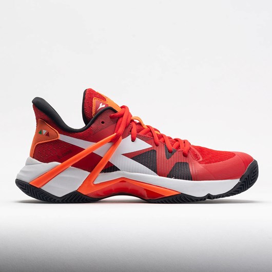 Orthofeet Diadora B.Icon Clay Men\'s Tennis Shoes Fiery Red / White / Black | QR5824739