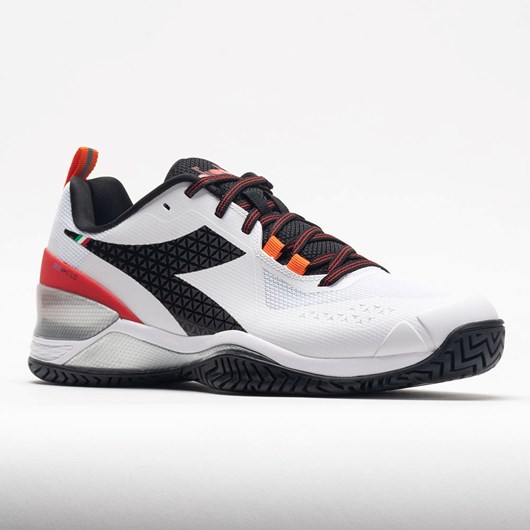 Orthofeet Diadora Blushield Torneo AG Men's Tennis Shoes White / Black / Fiery Red | UL7381462